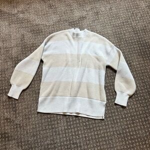moon & madison Cream and White Striped Sweater